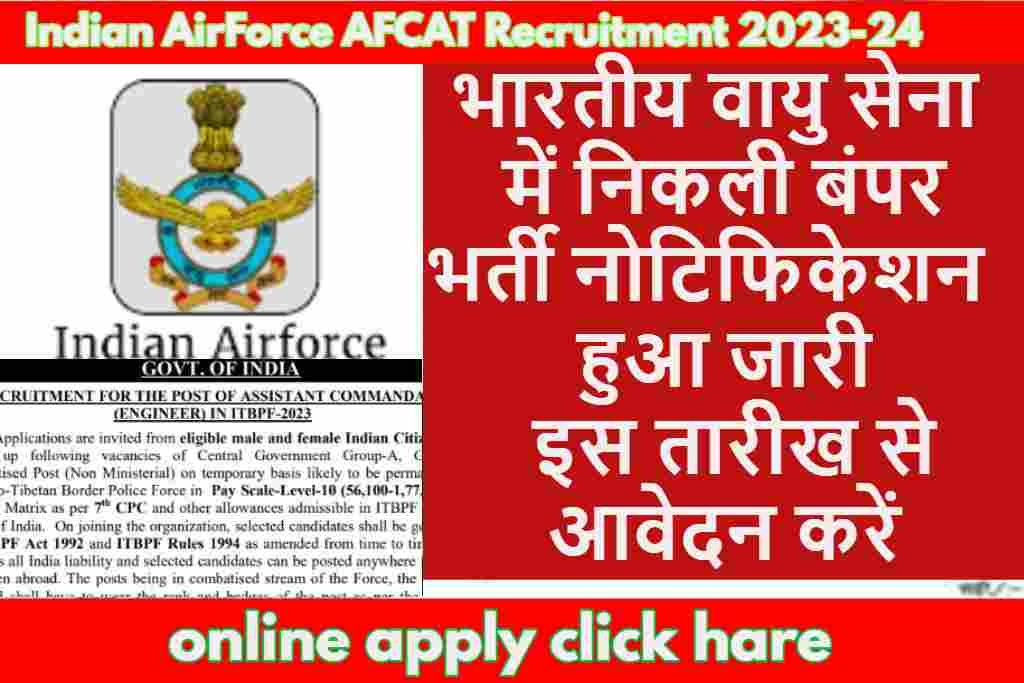 Indian AirForce AFCAT Recruitment 2023-24