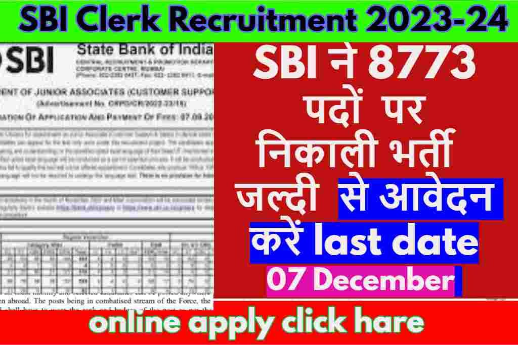 SBI Clerk Recruitment 2023-24